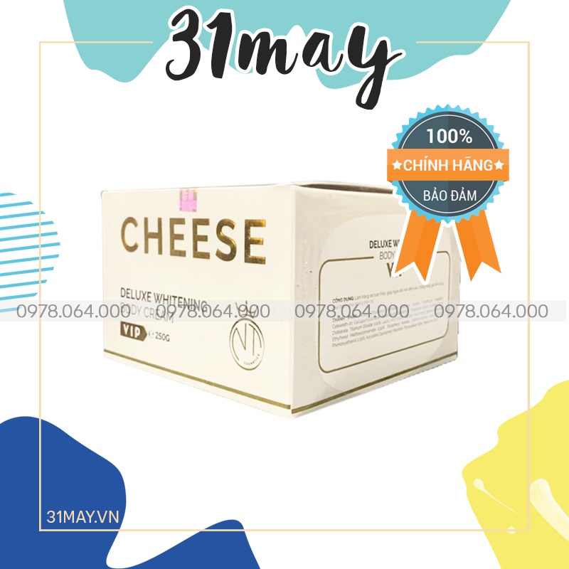 Kem Body Phô Mai Dưỡng Da Cheese NT Cosmetics Chính Hãng - Deluxe Whitening Body Cream 250gr