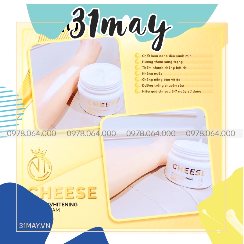Kem Body Phô Mai Dưỡng Da Cheese NT Cosmetics Chính Hãng - Deluxe Whitening Body Cream 250gr